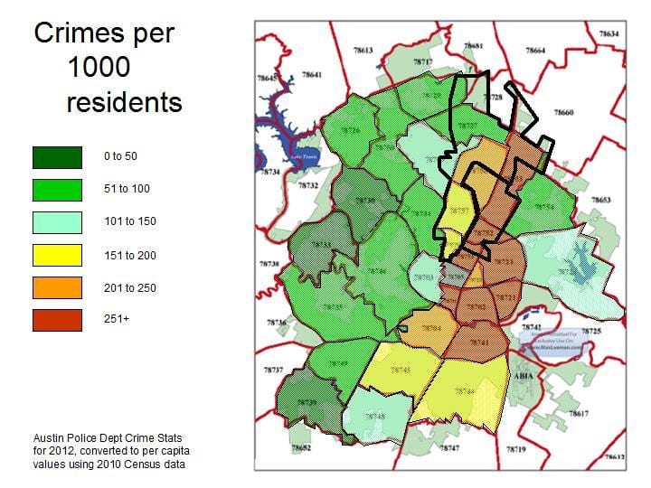 bản đồ tội phạm Austin