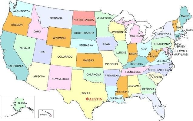 Austin ở mỹ bản đồ