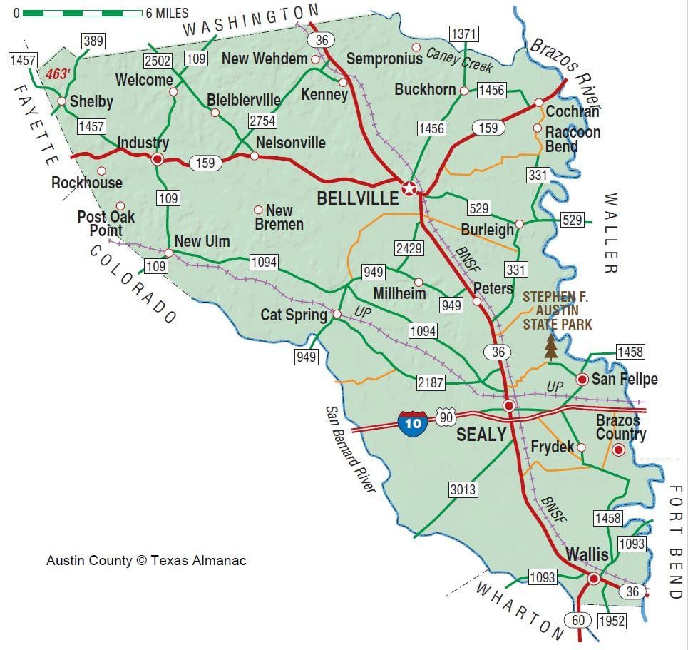 Austin county bản đồ