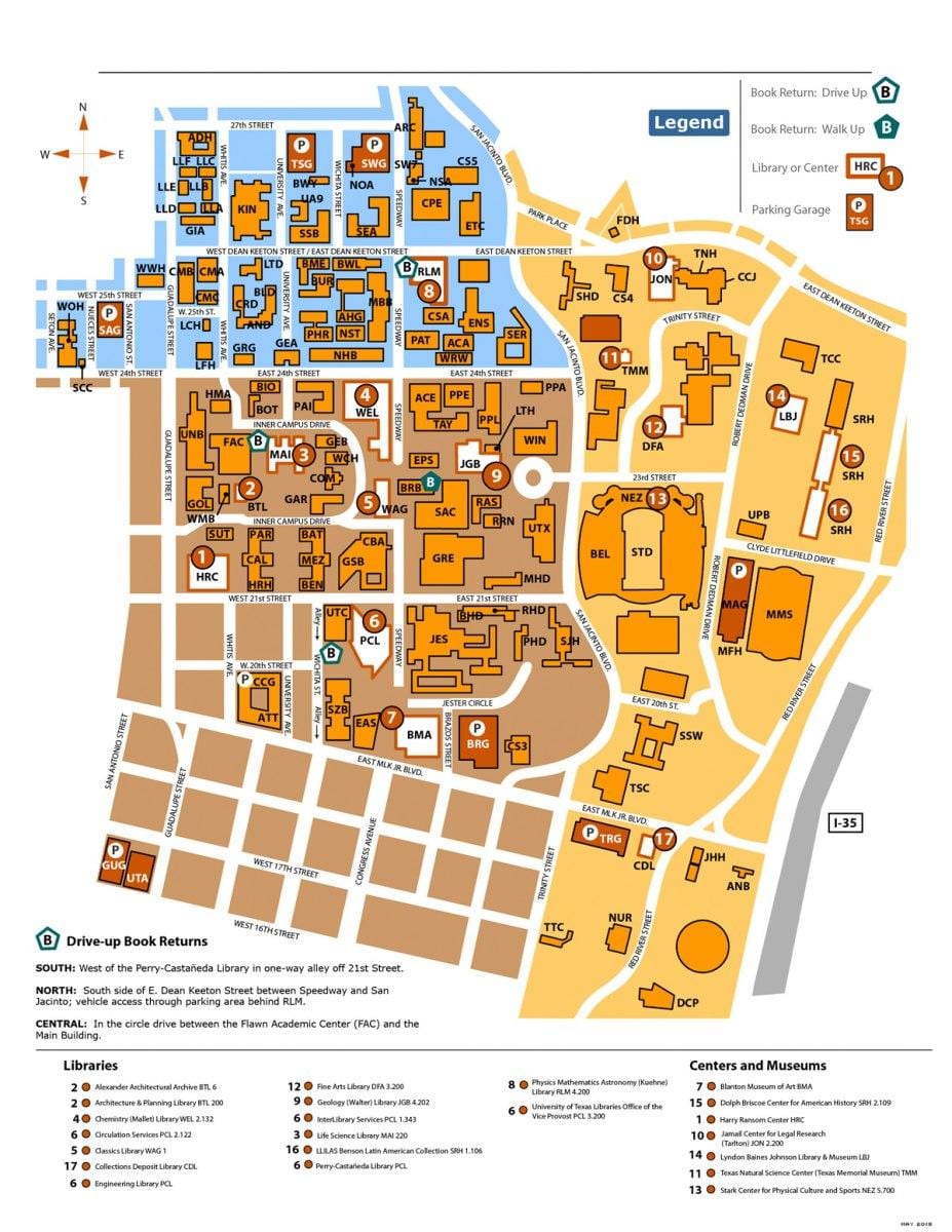 trường đại học của texas bản đồ trường