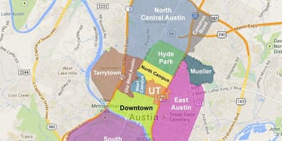 Bản đồ của Austin ngoại ô