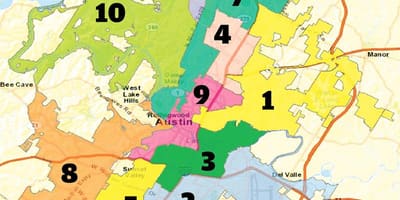 Austin, texas quận bản đồ