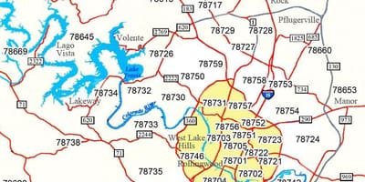 Mã bản đồ Austin Tx