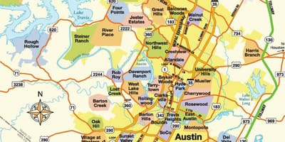Bản đồ của Austin cheyenne khu vực